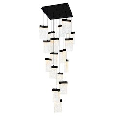 Lava Integrated LED Black Chandelier