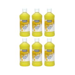 Little Masters Washable Tempera Paint, Yellow, 16 oz., Pack of 6