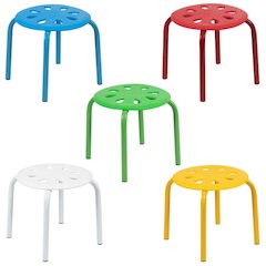 Plastic Nesting Stack Stools, 11.5"Height, Assorted Colors (5 Pack)