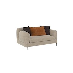 Jade Chenille Upholstered Sculpted Track Arm Loveseat Latte