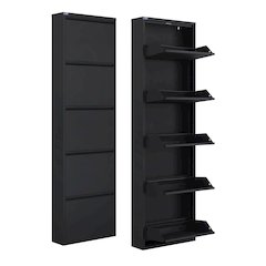 Antibacterial 5 Tier metal shoe cabinet without holes