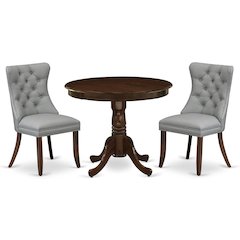 3 Piece Dining Room Table Set Consists of a Round Kitchen Table with Pedestal