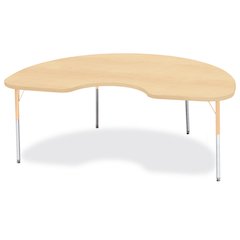 Jonti-Craft Berries Adult Height Maple Top/Edge Kidney Table - Laminated Kidney-shaped, Maple Top - Four Leg Base - 4 Legs - Adjustable Height - 24" to 31" Adjustment - 72" Table Top Length x 48" Tabl