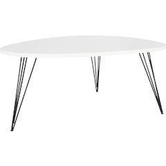 Home Collection Wynton Mid-Century Modern White and Black Coffee Table