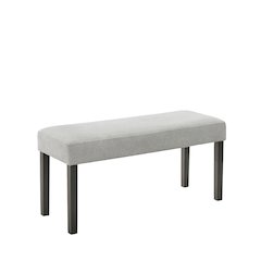Selena Light Gray Fabric Upholstered 40" Bench with Dark Gray Wood Frame