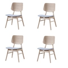 Oscar Wood Dining Chair in White Ash/Gray (Set of 4)