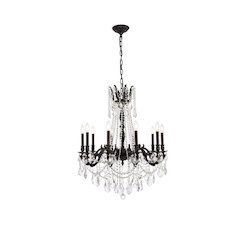 Rosalia 10 light Dark Bronze Chandelier Golden Teak (Smoky) Royal Cut Crystal
