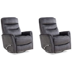 Capri Charcoal Recliner Nursery Glider Set – Elegant Boucle Chairs for Comfort