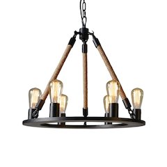 Cora Iron and Jute Pendant