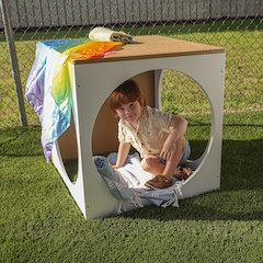 Play House Cube, Brown and White