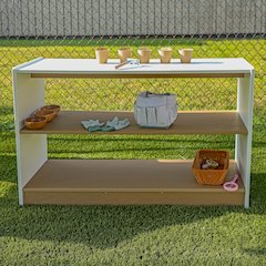 Storage Shelf, Brown and White