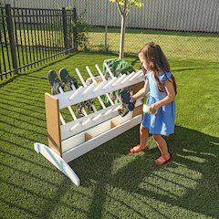 Boot Rinse Rack, Brown and White