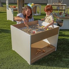Big And Wide Table, Brown and White