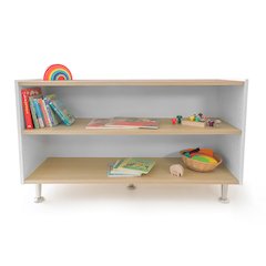 Adjustable Shelf Cabinet 27H in Brown and White Color