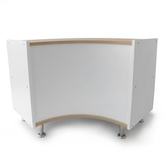Curve In Storage Cabinet 27H in Brown and White Color
