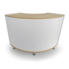 Curve Out Storage Cabinet 33H in Brown and White Color