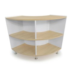 Curve In Storage Cabinet 33H in Brown and White Color