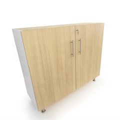 Lockable Wall Cabinet in Brown and White Color