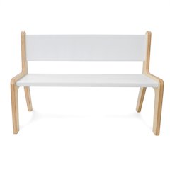 Whitney Plus 12H White Bench in Natural UV and White Color