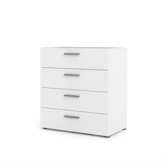 White 4 Drawer Chest - Elegant White Chest of Drawers for Bedroom Storage