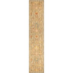 Antique Bloom Area Rug, Sage Multicolor, 12' Runner