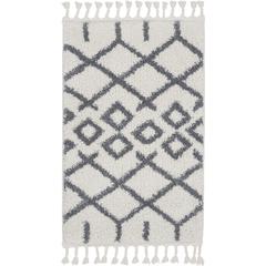 Moroccan Shag Area Rug, White, 2'2" x 4'