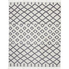 Moroccan Shag Area Rug, White, 7'10" x 10'6"