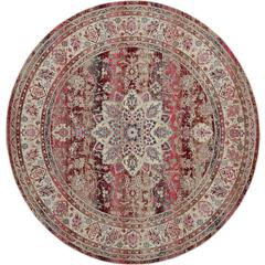 Vintage Round Area Rug, 4' x Round