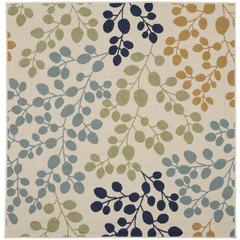 CRB01 Caribbean Ivory Area Rug- 5'3" x 5'3"square