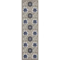 ALH19 Aloha Grey/Blue Area Rug- 2'3" x 10'