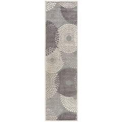 Graphic Illusions Area Rug, Grey, 2'3" x 8'