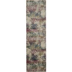 Fusion Area Rug, Cream/Multi, 2'2" x 7'6"