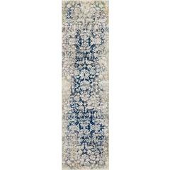Fusion Area Rug, Cream/Blue, 2'2" x 7'6"