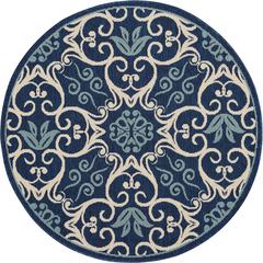 Caribbean Area Rug, Navy, 4' x ROUND