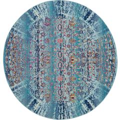 Vintage Round Area Rug, 6' x Round