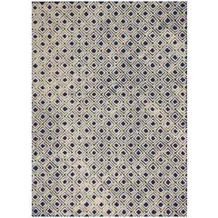 Modern Deco Area Rug, Navy/Ivory, 3'9" x 5'9"