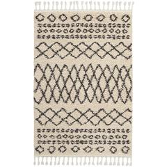 Moroccan Shag Area Rug, Cream, 3'11" x 6'7"