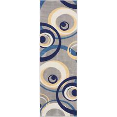 Mid-Century Modern Runner Area Rug, 8' Runner