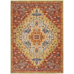 ALR04 Allur Red Multicolor Area Rug- 5'3" x 7'3"