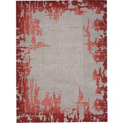 Symmetry Area Rug, Beige/Red, 8'6" X 11'6"