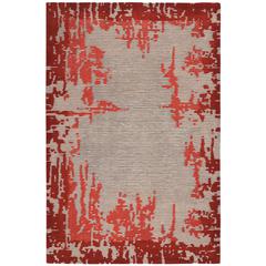 Symmetry Area Rug, Beige/Red, 3'9" X 5'9"