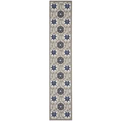 Nourison Aloha Runner Area Rug, Grey/Blue, 2'3" x 7'6", ALH19