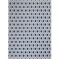 Grafix Area Rug, White/Navy, 5'3" x 7'3"