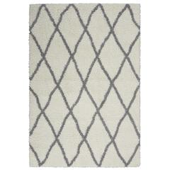SHI02 Shangri-La Ivory/Light Grey Area Rug- 5' x 7'