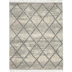 SCN01 Scandinavian Shag Ivory/Grey Area Rug- 9' x 12'