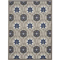 ALH19 Aloha Grey/Blue Area Rug- 7'10" x 10'6"