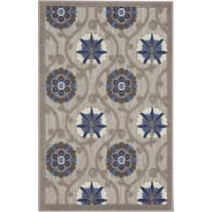 ALH19 Aloha Grey/Blue Area Rug- 2'8" x 4'