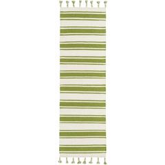 Solano Area Rug, Ivory/Green, 2'3" x 8'