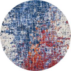 Twilight Area Rug, Red/Blue, 8' x ROUND