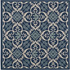 Caribbean Area Rug, Navy, 5'3" x SQUARE